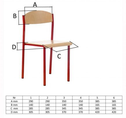 Židle do jídelen s podnoží z kovového jeklu velikost 4 - 2
