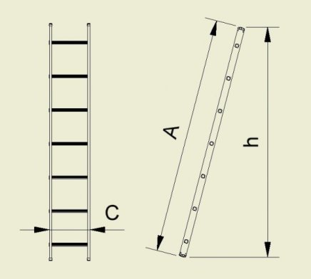 Jednoduchý opěrný žebřík Forte 8120 - 2