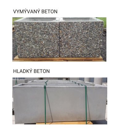 Betonové obdélníkové květníky (4 modely) - 2