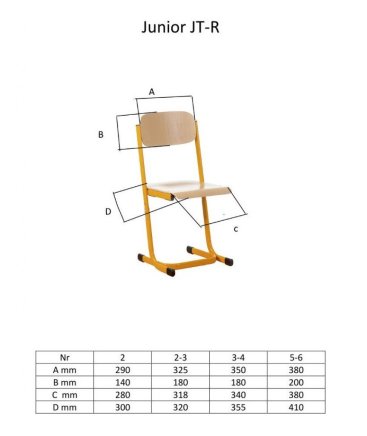 Žákovská židle Junior JT výškově nestavitelná velikost 3 - 2