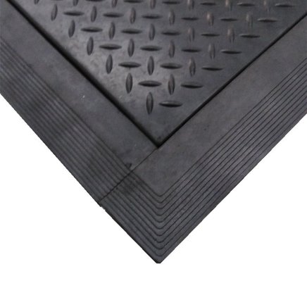 Černá gumová náběhová hrana "samec" pro rohož Diamond Plate Tile - 3
