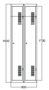 Šatní skříň kovová A1008 - 2