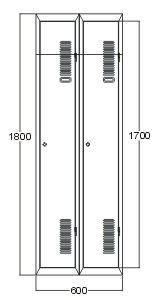 Šatní skříň kovová A1008 - 1