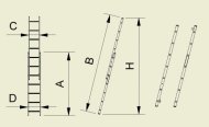 Žebřík dvoudílný výsuvný Forte - šířka 412 mm (7 modelů) - 2