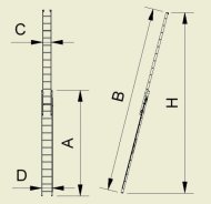 Žebřík dvoudílný výsuvný Forte s lanem - šířka 412 mm (4 modely) - 2