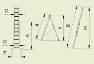 Žebřík dvoudílný univerzální Forte (4 modely) - 2
