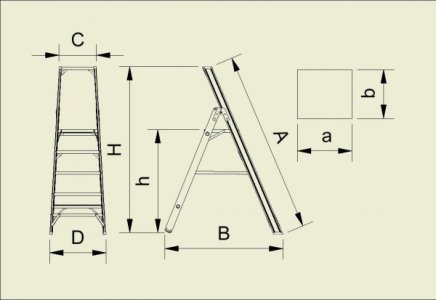 Hliníkové schůdky jednostranné Forte (6 modelů) - 2