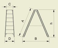 Hliníkové schůdky oboustranné Forte (8 modelů) - 2