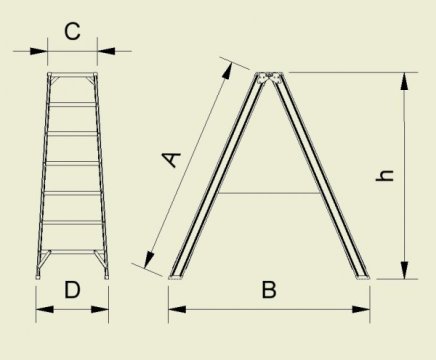 Hliníkové schůdky oboustranné Forte (8 modelů) - 2