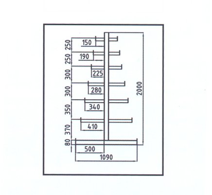 Stromečkový regál oboustranný typ 97848 - 2