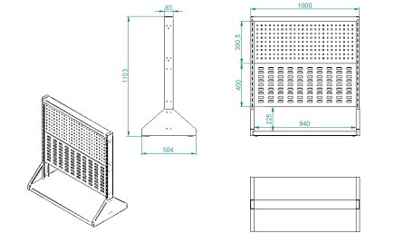 Perfostojan PSZ 21 A S1 oboustranný pro 4 panely - 5
