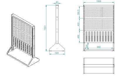 Perfostojan PSZ 22 A S1 oboustranný pro 6 panelů - 5