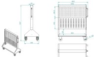 Perfostojan PSZ 21 B S1 oboustranný na kolečkách pro 4 panely - 5