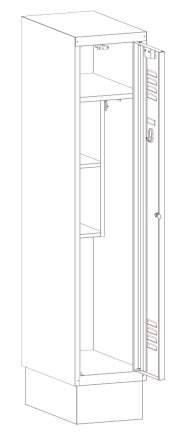 Šatní skříň kovová se sníženou výškou MSum 310S šířka 300 mm - 3