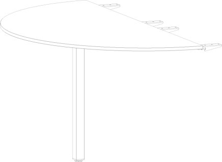 Půlkulatý konektor ke stolům Stb Comfort hloubky 800 mm - 1