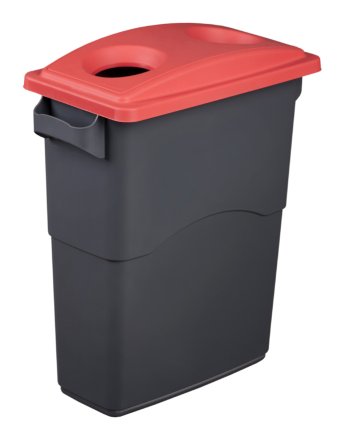 Víko na odpadkový koš EcoSort na plasty - barva červená - 1