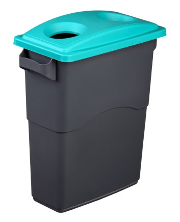 Víko na odpadkový koš EcoSort na plasty - barva modrozelená - 1