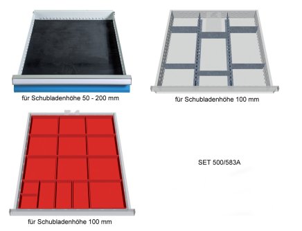 Dělení zásuvek, set pro 3 zásuvky 500/583A - 2