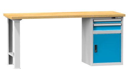 Dílenské stoly série D, šířka 2500, hloubka 700 nebo 800, výška 880 nebo 890 mm (6 modelů) - 1