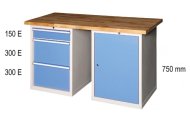 Dílenské stoly série L, šířka 2500, hloubka 700 nebo 800, výška 880 nebo 890 mm (6 modelů) - 2