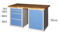 Dílenské stoly série M, šířka 2000, hloubka 700 nebo 800, výška 880 nebo 890 mm (6 modelů) - 2