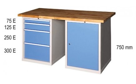 Dílenské stoly série M, šířka 2000, hloubka 700 nebo 800, výška 880 nebo 890 mm (6 modelů) - 2