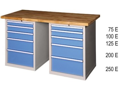 Dílenské stoly série O, šířka 2000, hloubka 700 nebo 800, výška 880 nebo 890 mm (6 modelů) - 2