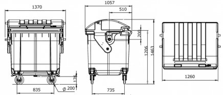 Plastový kontejner MGB 1100 standard - 9