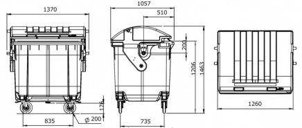 Plastový kontejner MGB 1100 separační - 9