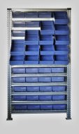 Regál s přepravkami 100 x 230 x 400 mm - 44 ks - 2