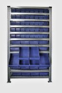 Regál s přepravkami 100 x 230 mm - 24 ks, 100 x 115 mm - 40 ks (4 modely) - 2