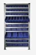 Regál s přepravkami 100 x 230 mm - 24 ks, 100 x 115 mm - 40 ks (4 modely) - 3