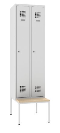 Šatní skříň kovová Sum 320 W s lavičkou P321 W - 1
