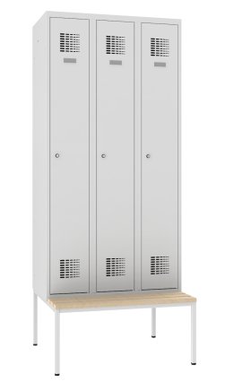 Šatní skříň kovová Sum 330 W s lavičkou P331 W - 1