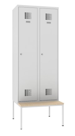 Šatní skříň kovová Sum 420 W s lavičkou P421 W - 1