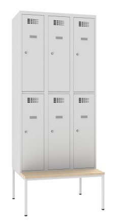 Šatní skříň dělená Sus 332 W s lavičkou P331 W - 1
