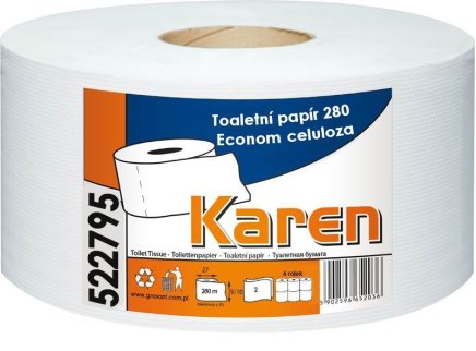 Toaletní papír Jumbo Karen 280 Econom 6 kusů - 1