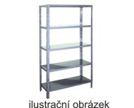 Celokovový bezšroubový policový regál 2500 x 1000 x 400 mm