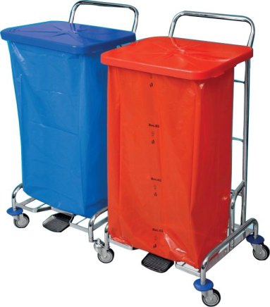 Vozík na třídění odpadu a prádla PEDALBAG II bez vaku - 2