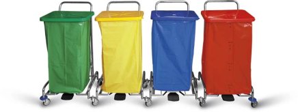 Vozík na třídění odpadu a prádla PEDALBAG IV bez vaku - 1