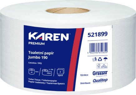 Toaletní papír Jumbo Karen 190 Econom 6 kusů - 1