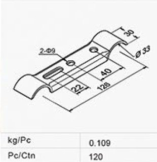 Spojovací držák pro kolečka s plotnou MT-5109B - 2