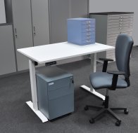 Kancelářský stůl s kontejnerem a židlí EO18_HDT_Matrix
