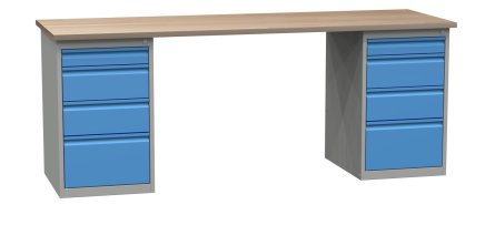 Dílenský stůl s podstavným kontejnerem SD42134 2100 mm - 1