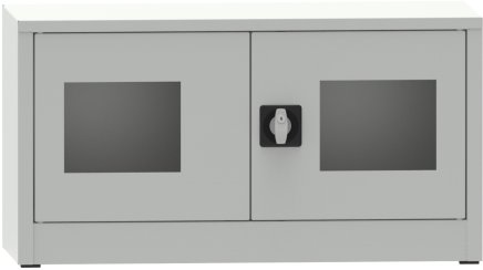 Spisová skříň kovová s prosklenými dveřmi plexisklem C2971H2 - 2