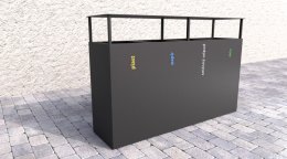 Venkovní koš se stříškou na tříděný odpad  Steel IV