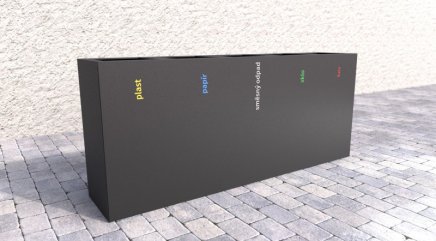 Venkovní koš na tříděný odpad Steel V - 1