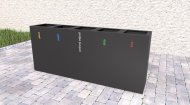 Venkovní koš na tříděný odpad Steel V - 3