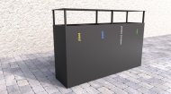 Venkovní koš se stříškou na tříděný odpad  Steel IV - 1