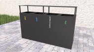 Venkovní koš se stříškou na tříděný odpad  Steel IV - 2